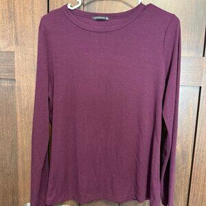 Gently Used Staccato Boutique Long-Sleeved Tee - Eggplant, Size L